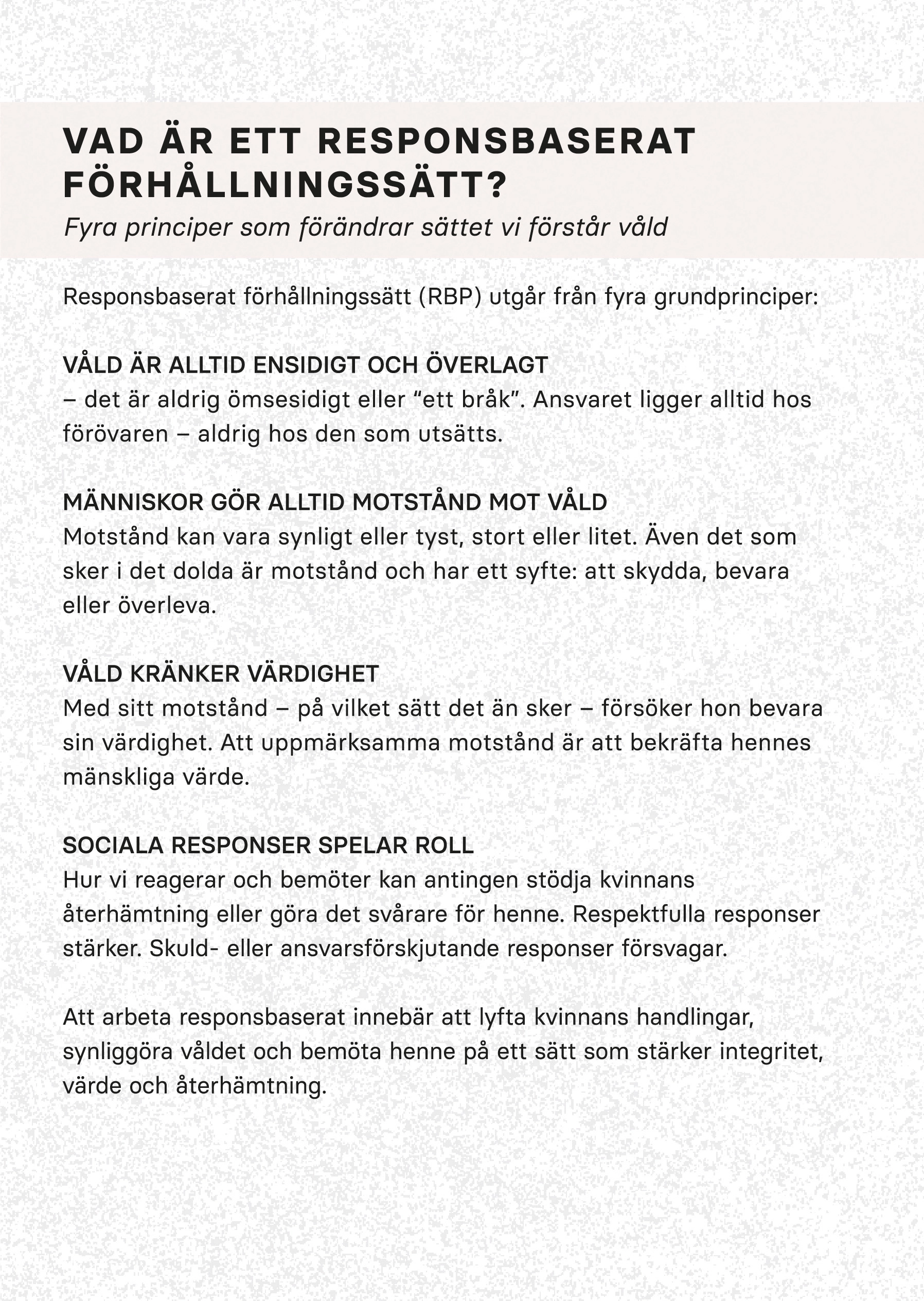 Vad är ett responsbaserat förhållningssätt